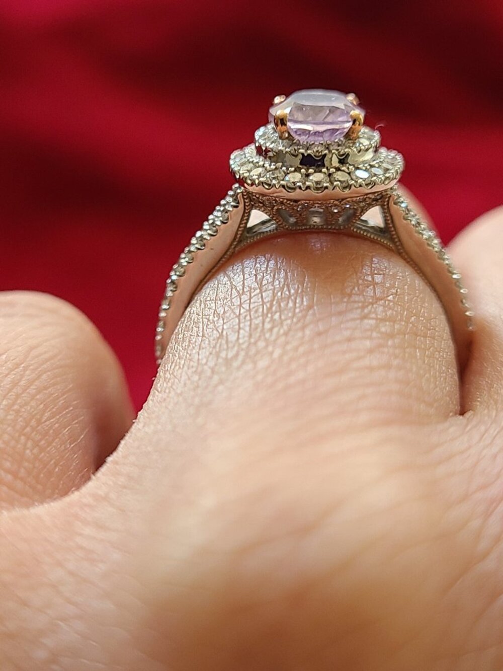 Neil Lane Oval Amethyst and Diamond Ring - Picture 2 of 8